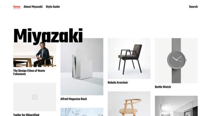 Miyazaki is a free WordPress portfolio theme by Anders Norén.