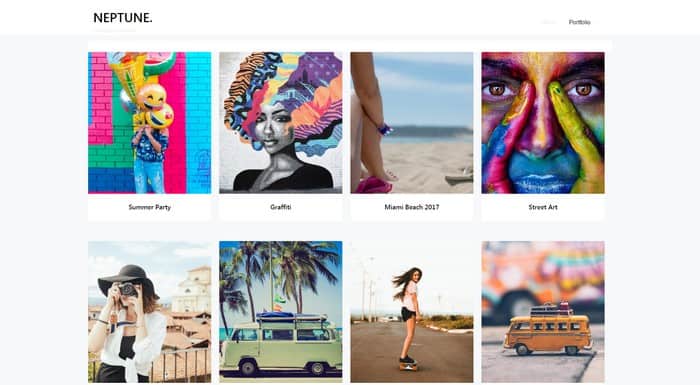 Neptune Portfolio is a free cWordPress theme with minimalist design.