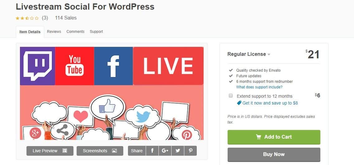 Livestream Social For WordPress