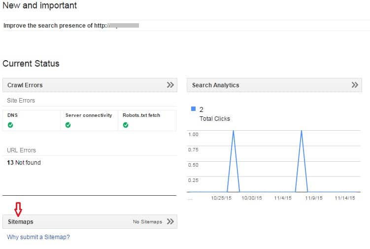 Add XML sitemaps to the Google Search Console