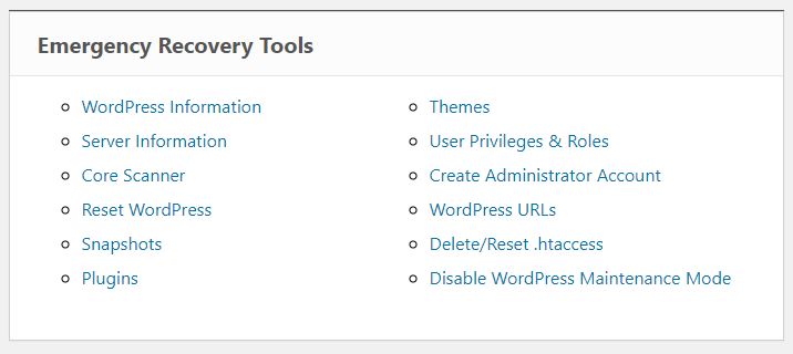 Emergency Recovery Script Tools