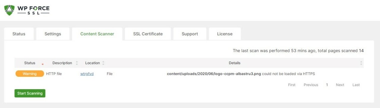 WP Force SSL - Content Scanner