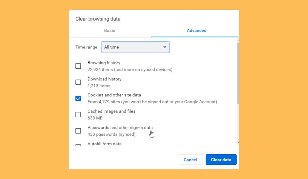 Clear Browser Cache and Cookies