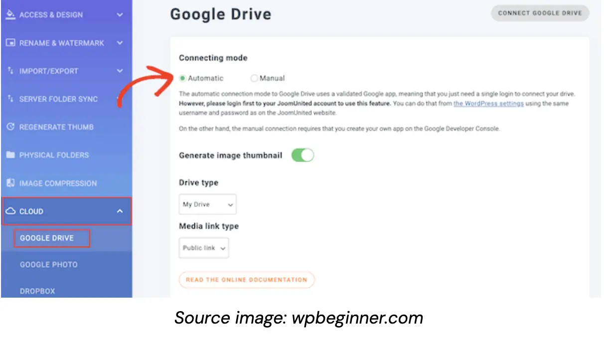 Google drive connect