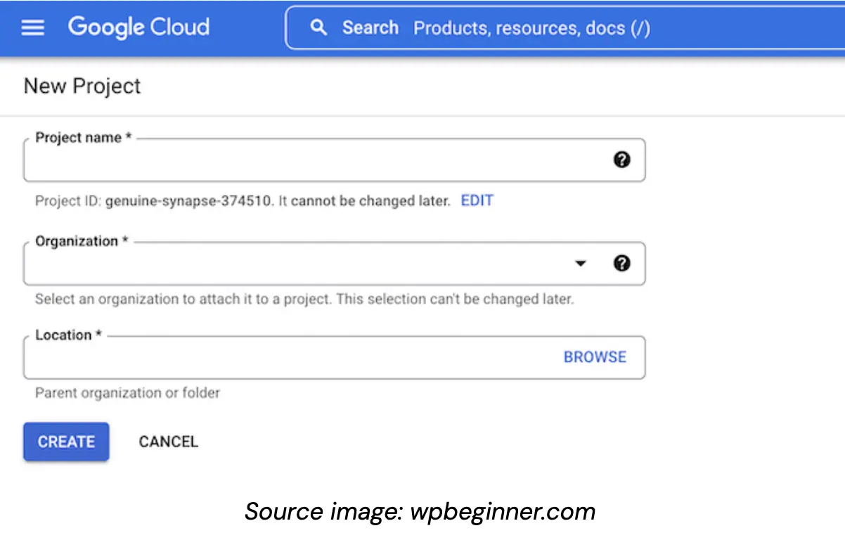 google cloud project